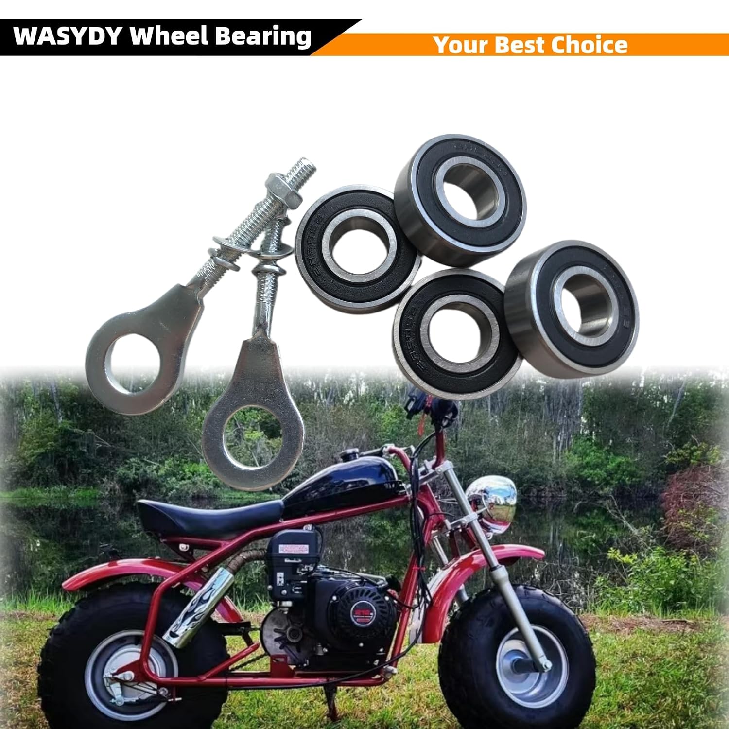 Front Rear Mini Bike Wheel Bearing 6202RS Bearing Kit for Coleman CT200U CT200U-EX BT200X Baja Warrior MB165 MB200 Massimo Hensim 196cc 6.5hp Motor,Coleman Mini Bike Go Kart Parts