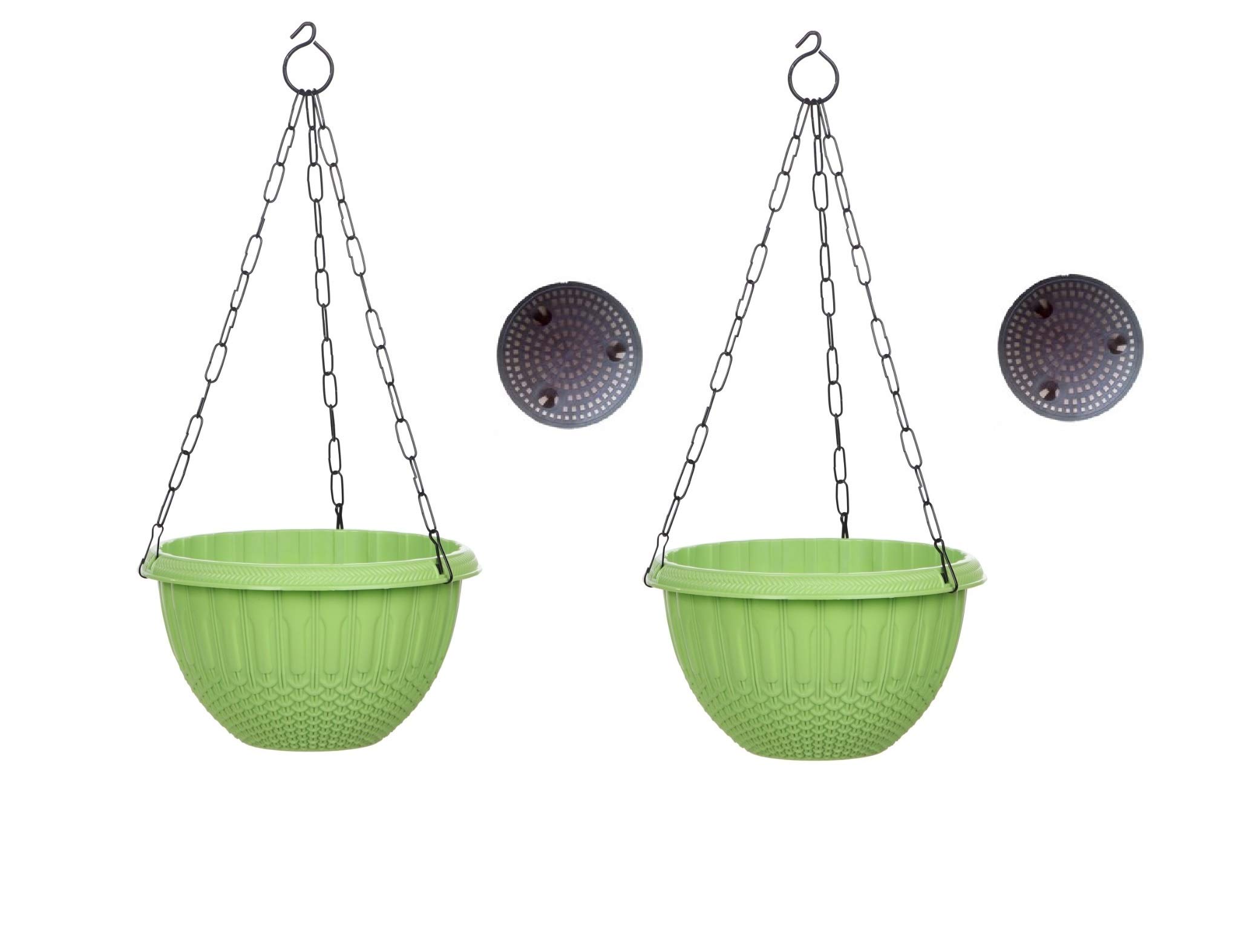 AASHU self Watering planters pots for Indoor Plants,pots for Balcony,Hanging Pot with Chain (Size-9.4 inch,Color-Green)- Pack of 2 (B083DT73F3) Amazon Price History, Amazon Price Tracker