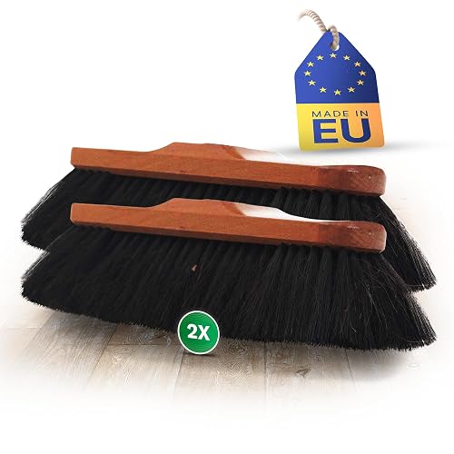 Novaliv 2 escobillones de mezcla de crin, pelo fino de animales, cepillos de mano