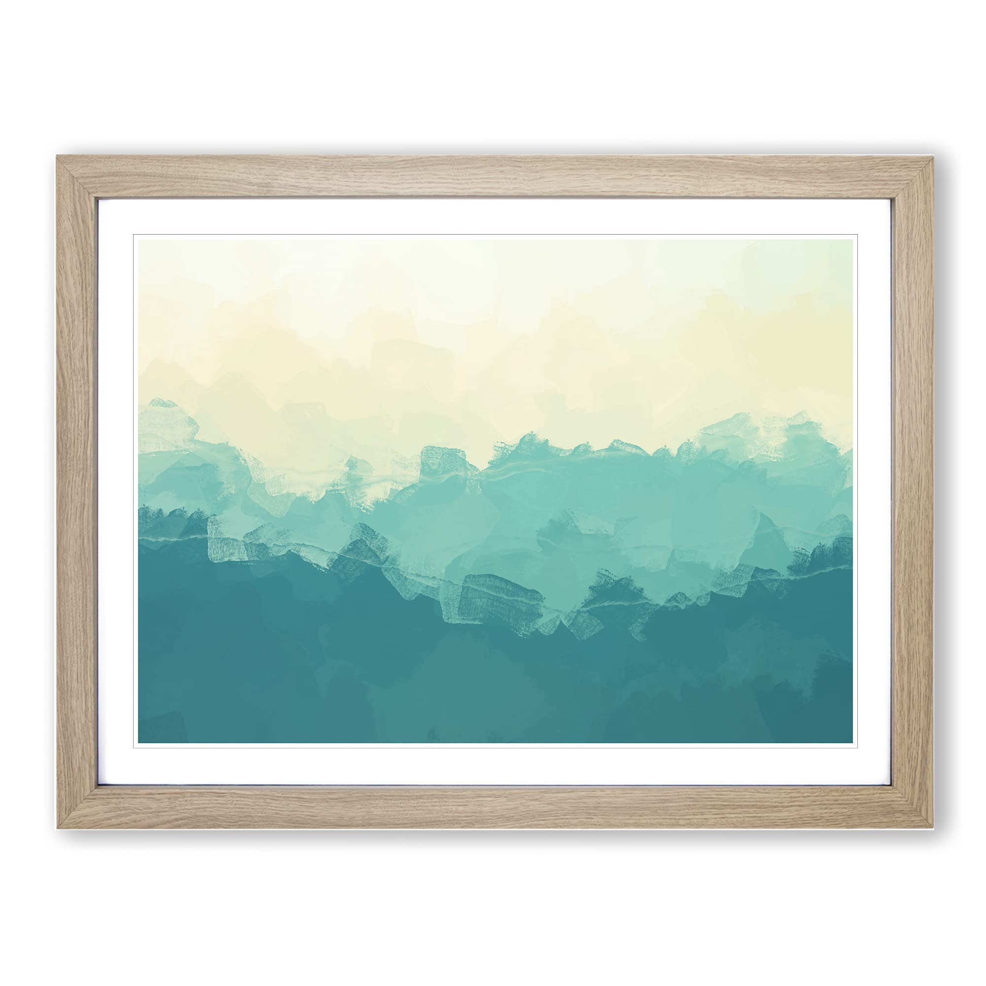 The Great Smokey Mountains In Abstract Modern Art Framed Print, Oak, A3 (46 x 34 cm)
