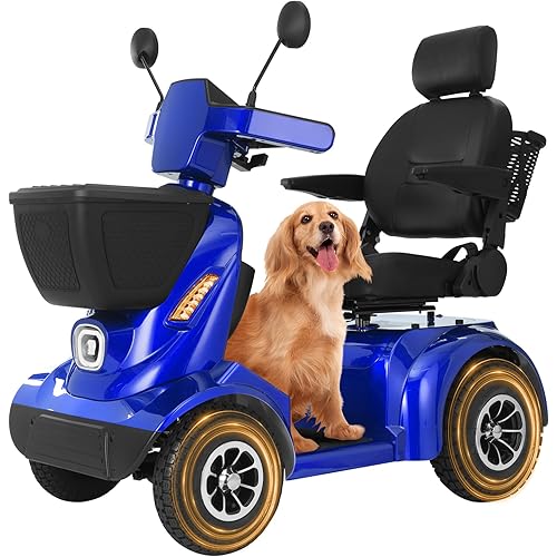MS09 MAX All Terrain 1000W Electric Mobility Scooter for Adults& Seniors - 500LBS Load & 32 Miles Range Powerd Wheelchair Device w/Off-Road Absorber