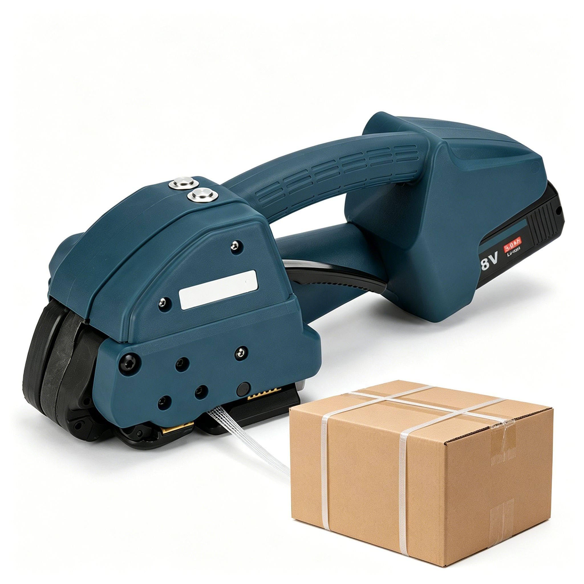 richigblosmum One-Touch Electric Strapping Machine, Portable Banding Tool for PET/PP Strap, Full-Auto Handheld Banding Tool for Pallets, Cartons, Crates and Factory Packing Q1