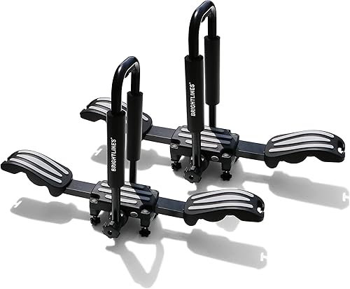 Miniatura 2 de BRIGHTLINES Juego completo de barras transversales de techo y soporte doble premium para kayak compatible con Jeep Grand Cherokee 2011-2021 con