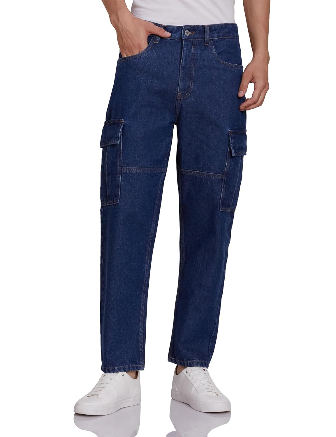 Amazon Brand – Symbol Men’s Baggy Cargo Jeans (Loose Fit | 100% Cotton)