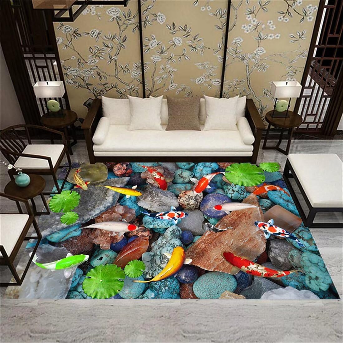 Tapis antidérapant de 70x140cm avec motif paysage pour décoration de chambre ado