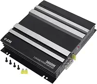 Amplificador Car Audio 2 Canais 3800W Potência Máxima Som Automotivo, Conexão Stereo, Design em Preto para modulo taramps, amplificador de som