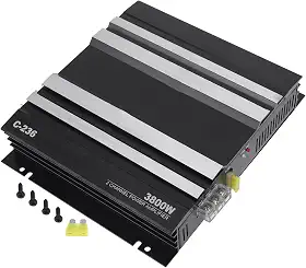 Amplificador Car Audio 2 Canais 3800W Potência Máxima Som Automotivo, Conexão Stereo, Design em Preto para modulo taramps, amplificador de som