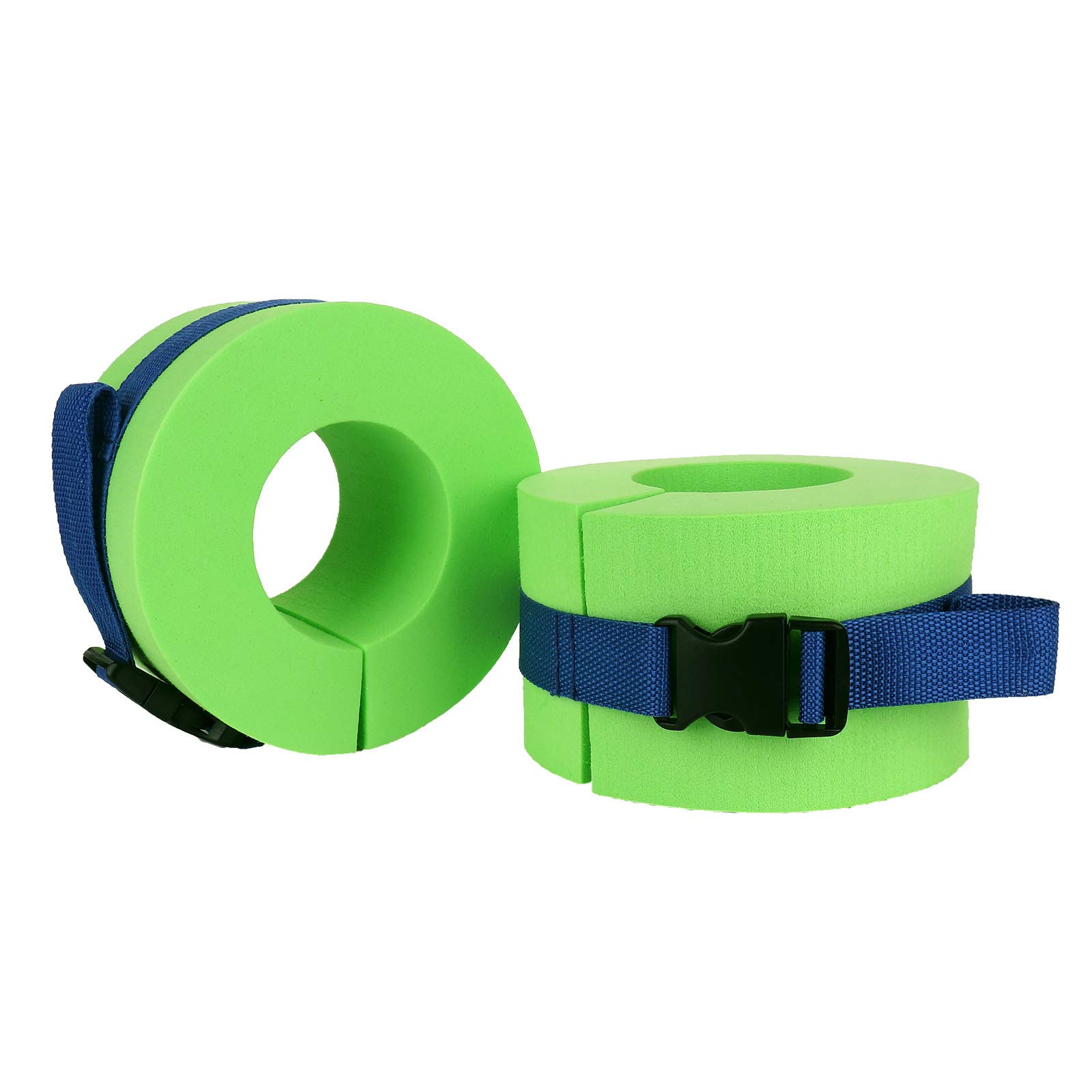 DEDEMCO 2 PCS Foam Swim Aquatic Cuffs,Swimming Ankle Bands,Water Aerobics Float Ring Fitness Exercise,Ankles Arms Belts with Quick Release Buckle for Swim Training