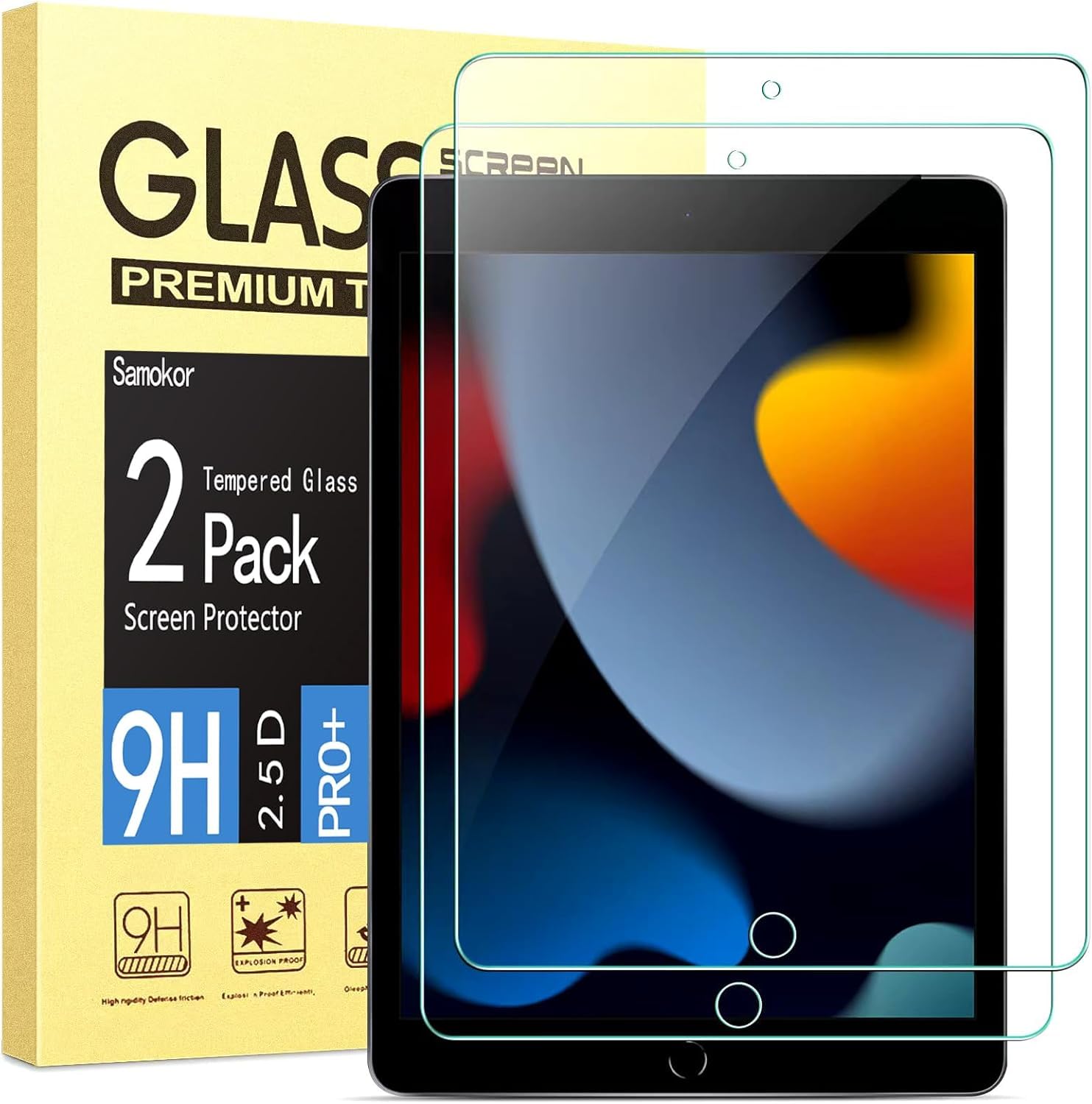 Samokor Lot De 2 Protecteurs Écran Verre Trempé IPad 10ème Génération 10.9" (2022) - 9H HD