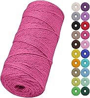 Vista 23 de Cuerda de yute natural de 0.079 pulgadas y 328 pies para manualidades, cuerda de yute de colores de 3 capas para envoltura de regalos, jardinería