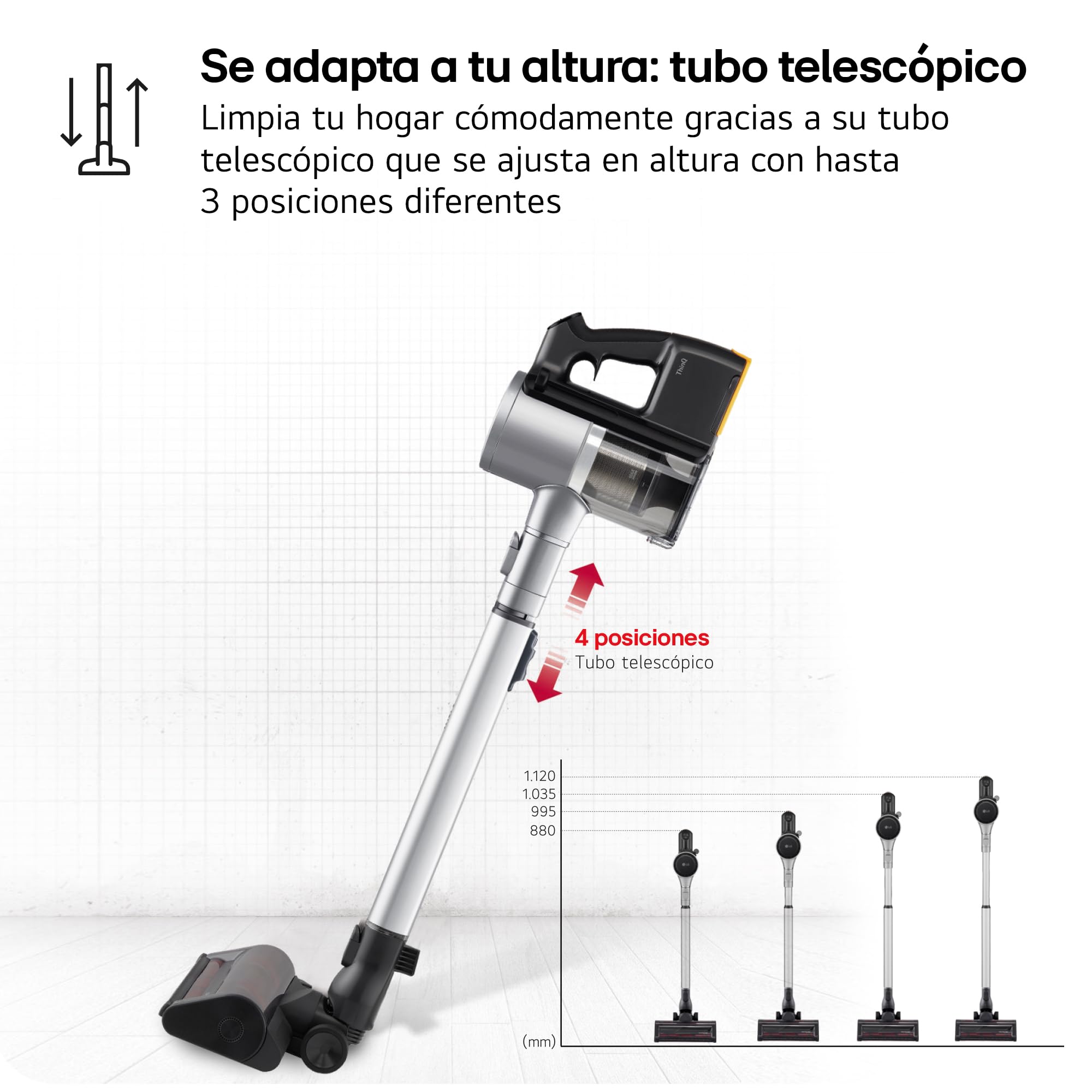 LG A9K-CORE3S - Aspirador Escoba, Kompressor 260W succión, con Doble batería y Sistema de compresión de Polvo, Silver
