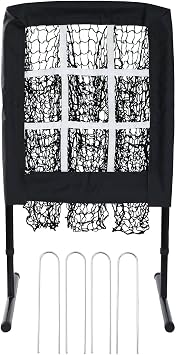 Baseball Pitching Net 9-Hole Strike Zone Tear-Resistant