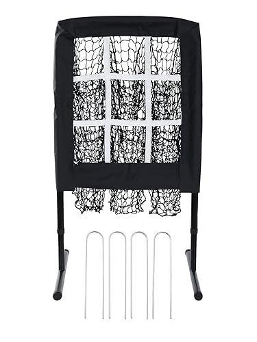 Baseball Pitching Net with 9-Hole Strike Zone, Adjustable Height&Tear-Resistant for