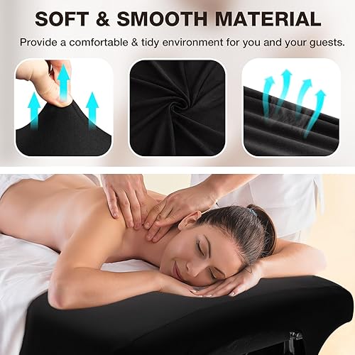 Miniatura 3 de Noverlife 2 fundas de cama de pestañas, 6 pies, elásticas para extensión de pestañas, injerto de pestañas, mantel de poliéster para masajes, cama,