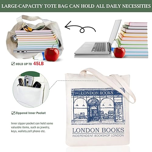 Miniatura 6 de Andeiltech Canvas Tote Bag Aesthetic Cute Vintage Tote Bags Book Shoulder bag Gifts Reusable Grocery Bags for Women