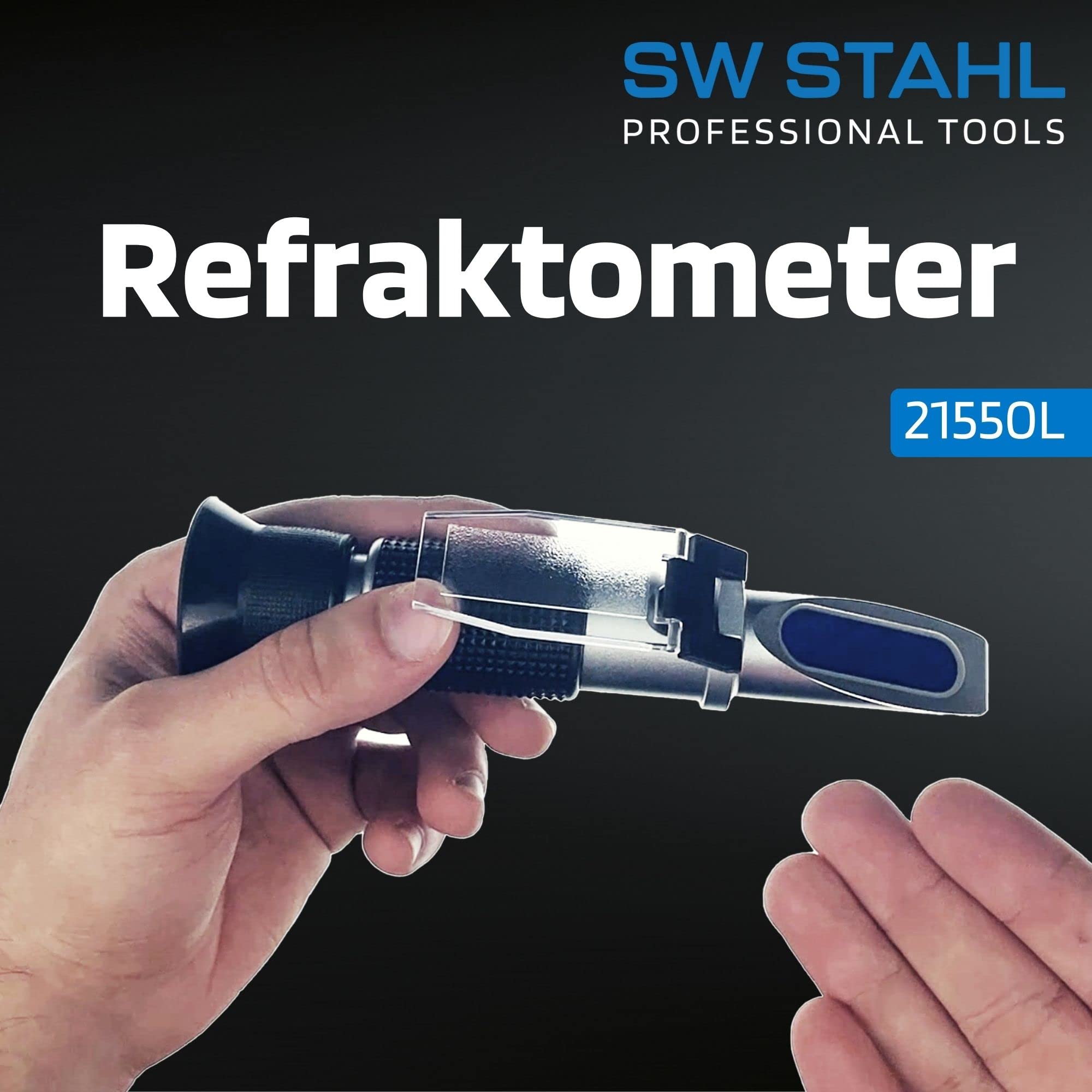 SW STAHL 21550L Rifrattometro per Antigelo e Acido Batteria - Professionale | Dispositivo di precisione per testare liquido lavavetri, AdBlue e densità elettrolitica, ideale per officine e auto.