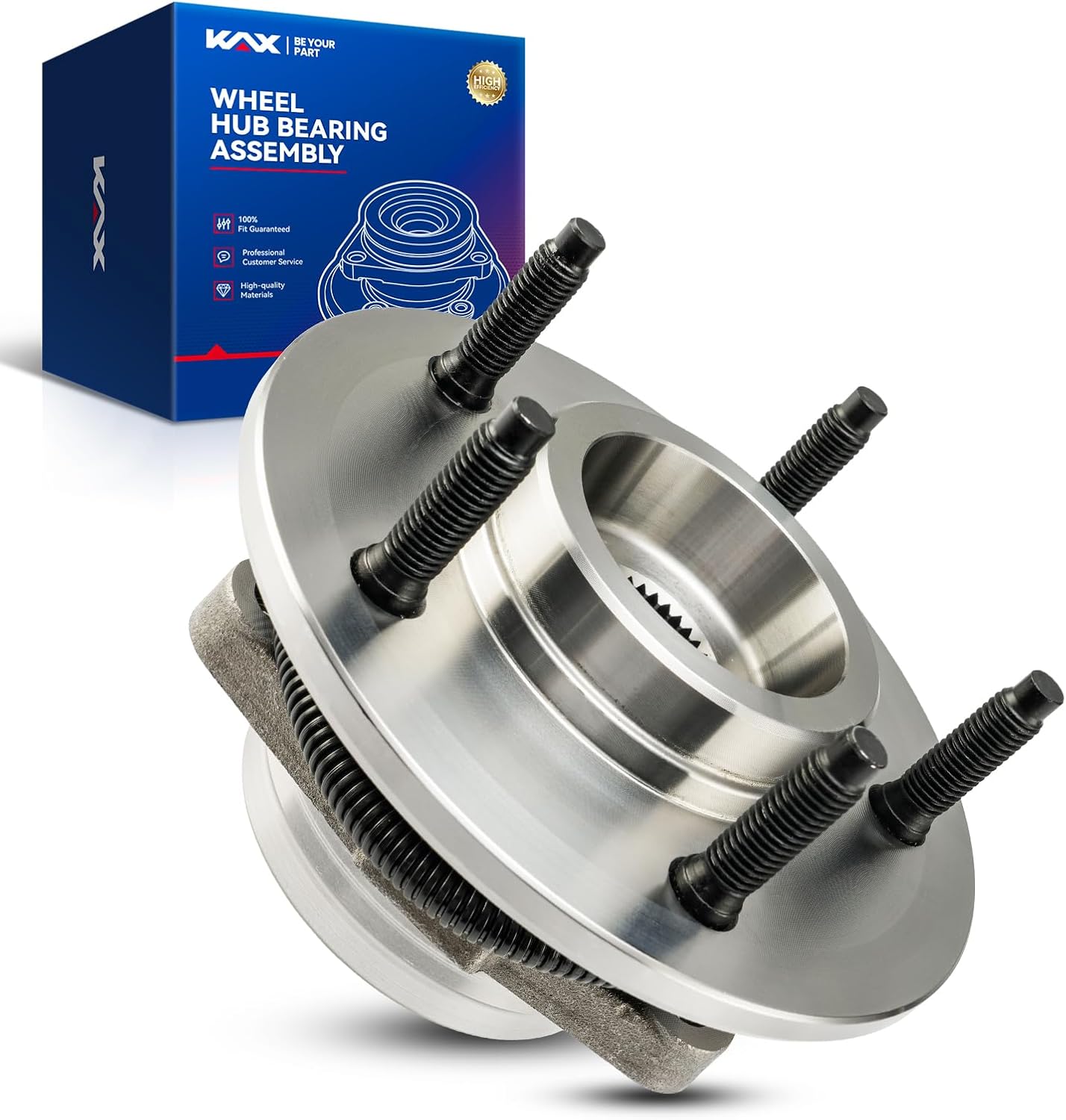 KAX 515004 Front Wheel Bearing and Hub Assembly Compatible with 1997-2000 Ford Expedition, 1998-2000 Lincoln Navigator,1PCS Wheel Bearing 5 Lug W/ABS