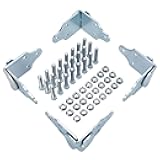Lonffery 4 Sets Trailer Stake Sides Brackets, Corner Brackets with Screws for Wood, Utility Trailer