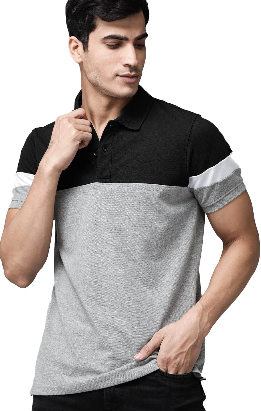 LEOTUDE Men's Regular Fit Half Sleeve Matty Polo T-Shirt | Plus Size Also Available (Color Multicolor)