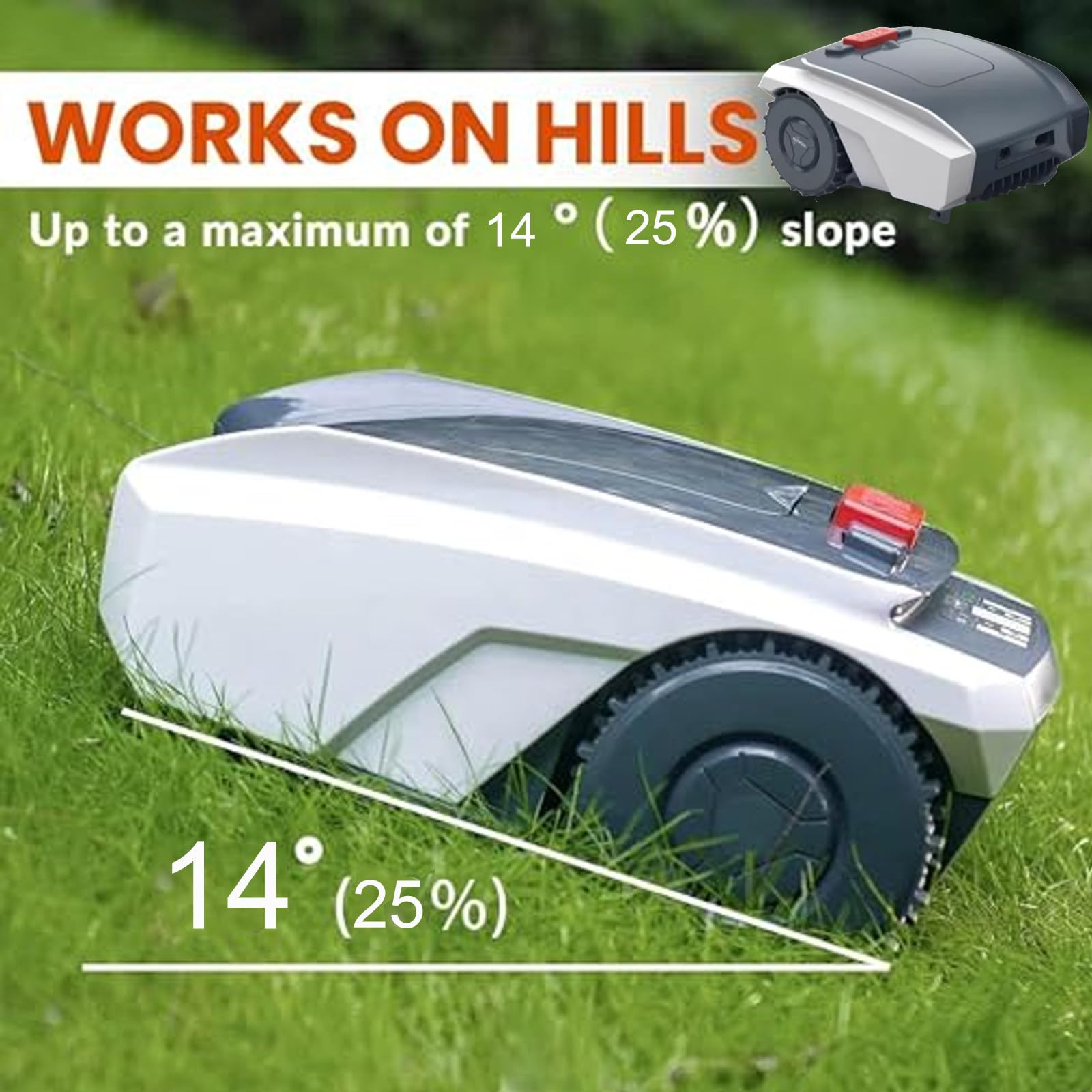 Cortes RobóTicos De CéSped De CéSped hasta 1500 M² Maging Ultra Silencioso, Altura De Control De Control De La AplicacióN De CéSped AutomáTica 20-55 Mm/Ancho 19 Cm/Impermeable,Grey