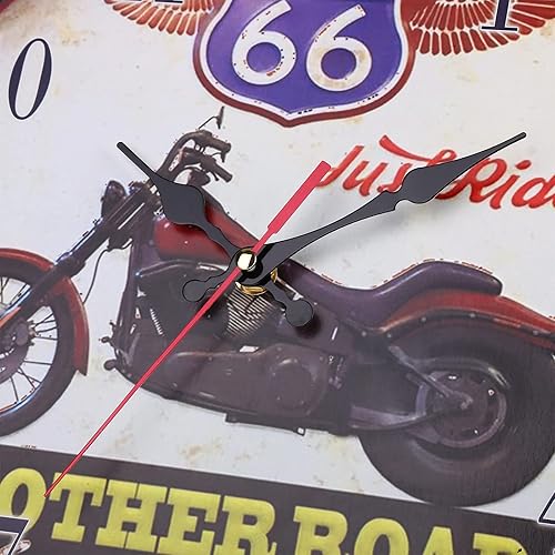 Miniatura 4 de Reloj de pared de metal de 14 pulgadas con tapa de botella y esfera de reloj de motocicleta vintage, movimientos de reloj silenciosos, funciona con
