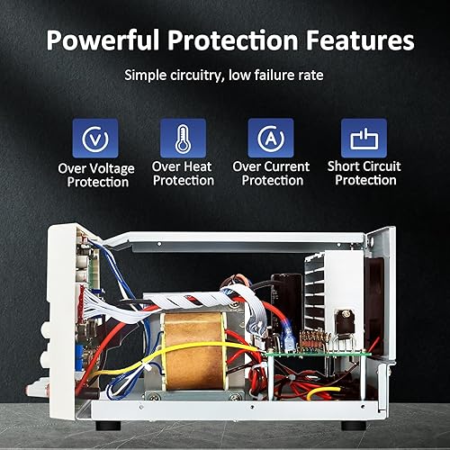 Miniatura 4 de Fuente de alimentación de CC lineal variable 30V 10A, banco regulado de conmutación ajustable, baja ondulación con cables de cocodrilo, preajuste de