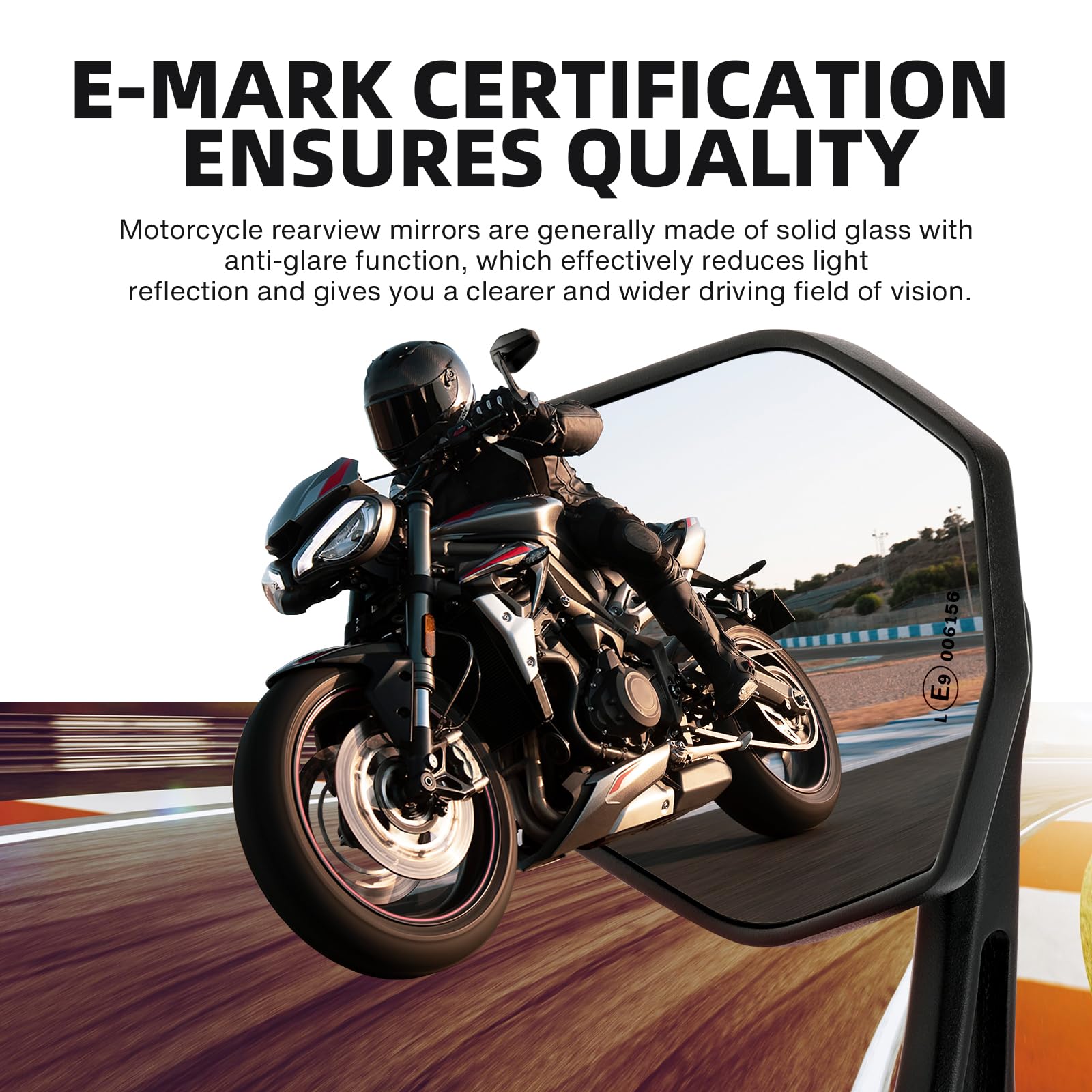 DREAMIZER Espejos para Motocicleta Homologados E9 Universales, Espejos Retrovisores para Moto Ajustables 360° 7/8" 22mm Compatibles con Honda Kawasaki Suzuki Yamaha Cruiser Scooter ATV
