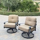 Darlee Elisabeth Cast Aluminum 2 Pc Set Swivel Rocker Club Chair Set in Antique...