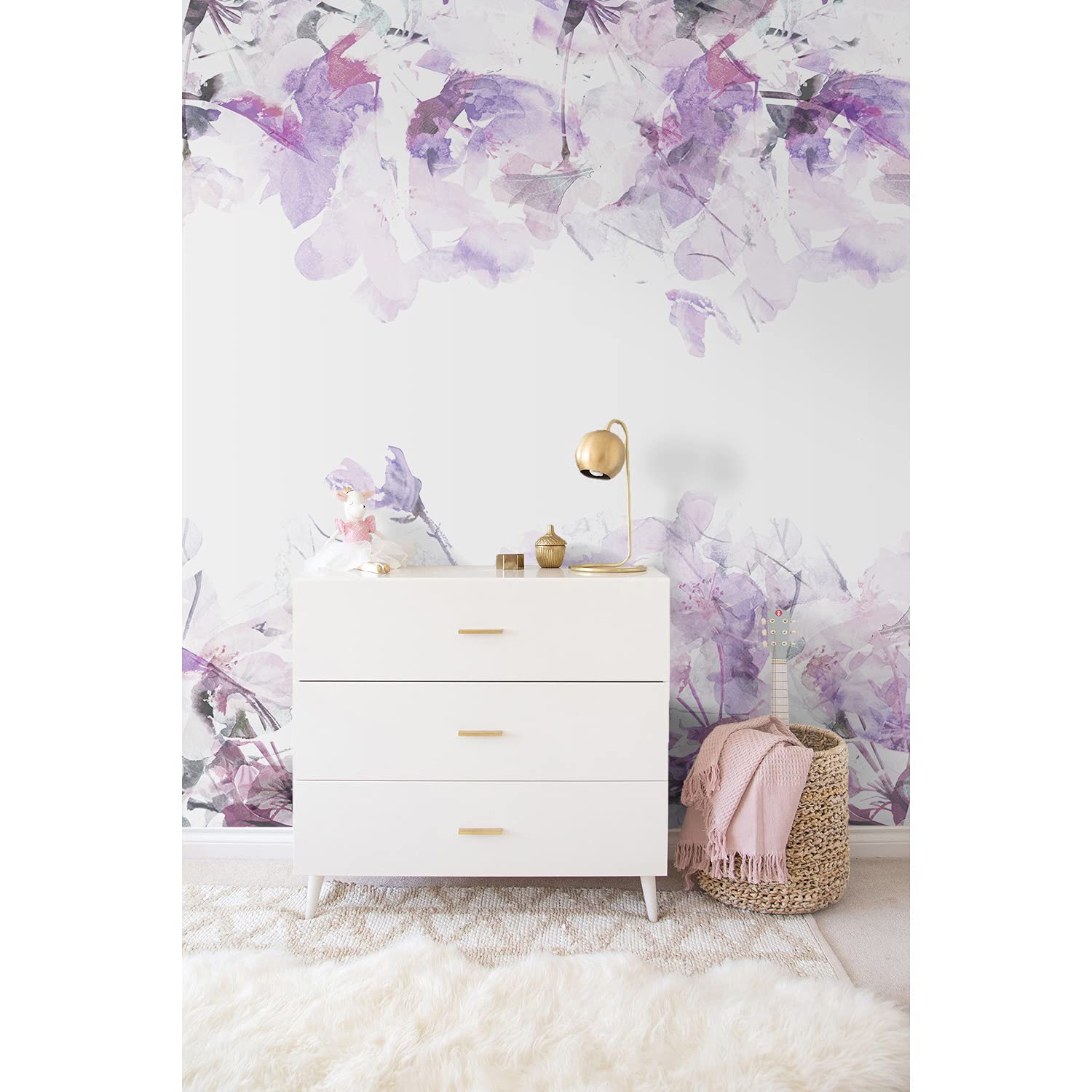 Papier peint Flora abstract floral violet 208x146cm pour masquer un mur vide