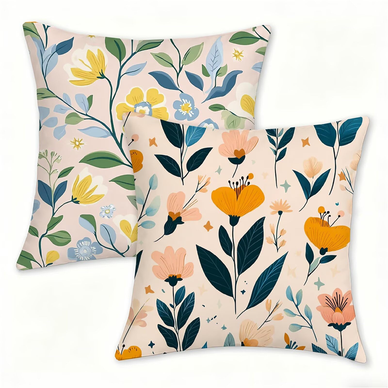 Housses coussin extérieur imperméable 70x70 rose taie oreiller lin canape jardin lot de 2