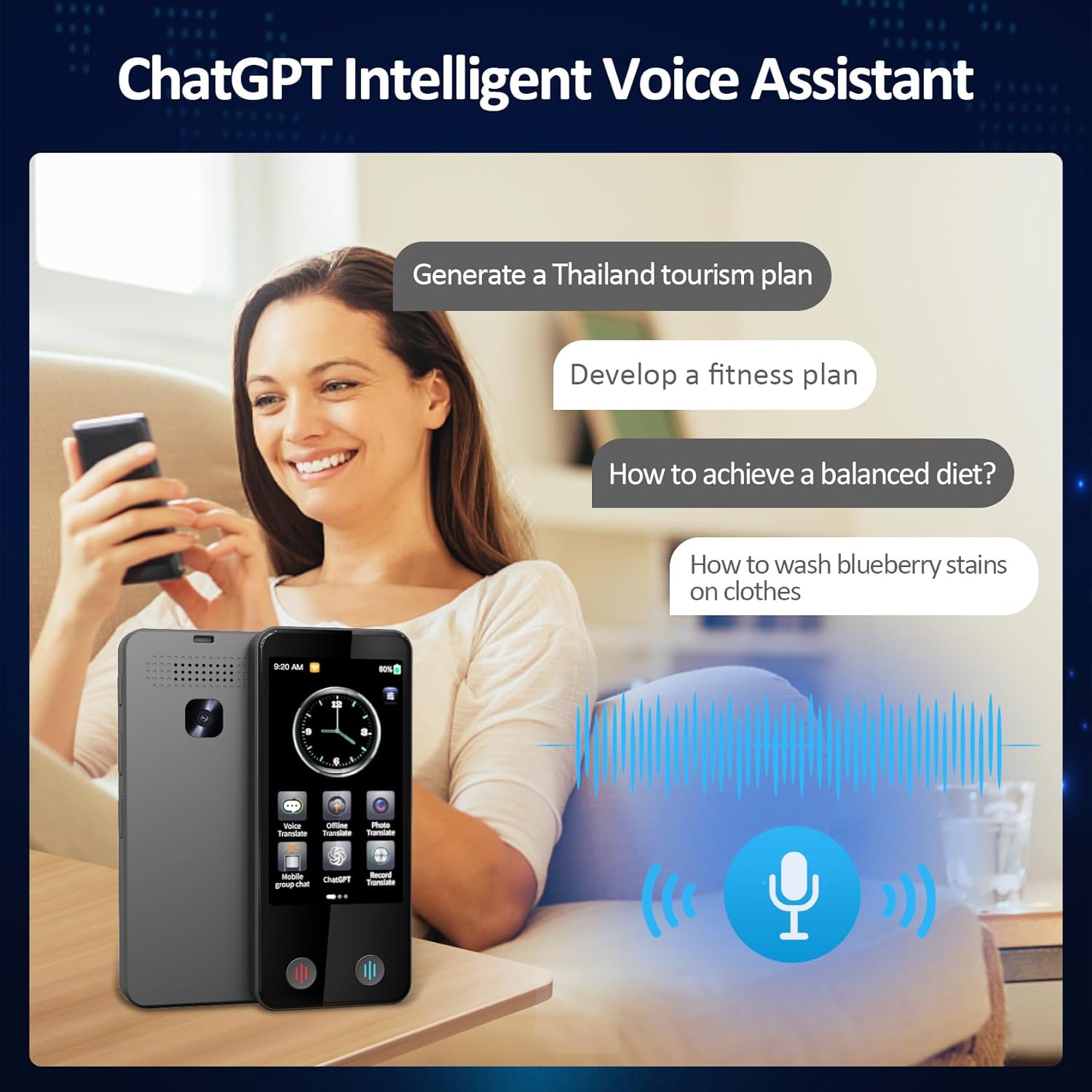 Language Translator Device, Ai Translator in 142 Languages, 2 Way Real Time Instant Translation Device, Voice Offline Translator, Pocket Portable Translator for Travel Business Learning