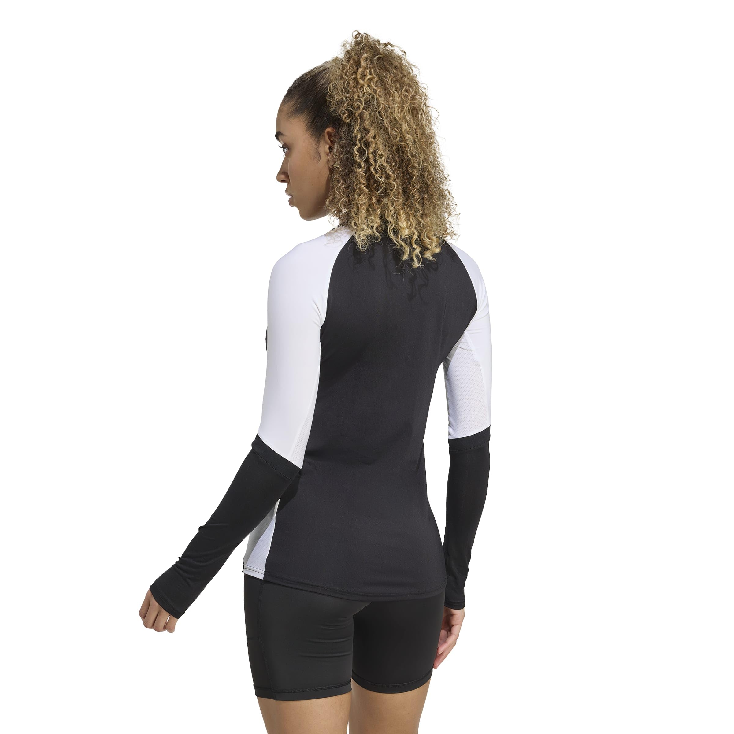adidas Kobiety Volleyball Quickset Long Sleeve Jersey Shirt, Black, S Tall