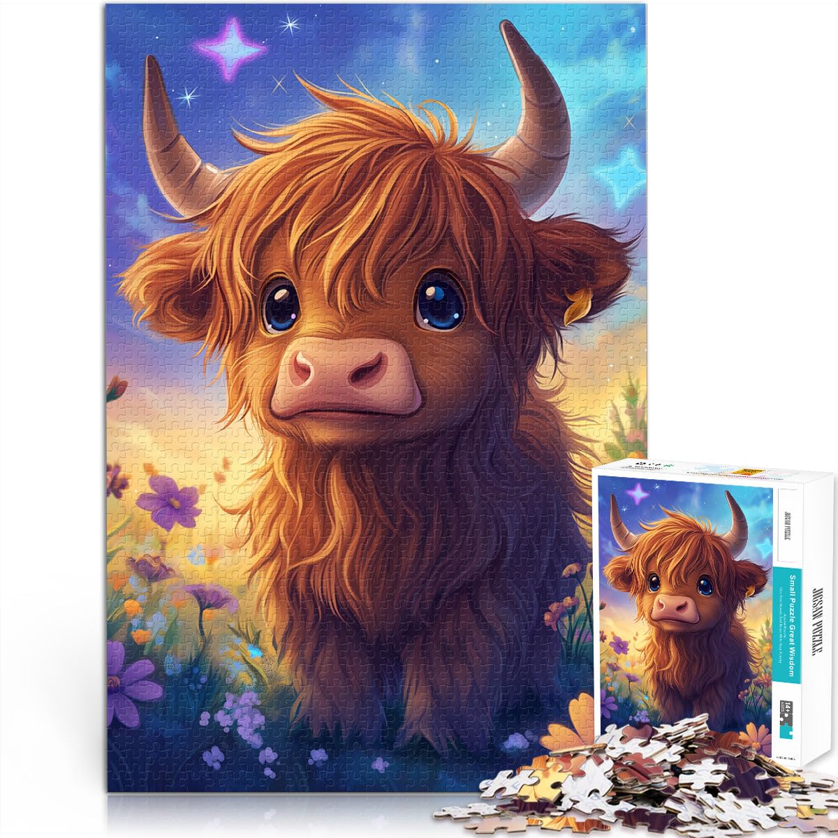 Puzzles Adultes 2000 pièces Mignon bébé Yak Jeux éducatifs à Domicile Jouets de Bricolage Cadeaux du Père Noël Secret 27,56 po x 39,37 po et Adolescents de 14 Ans et Plus