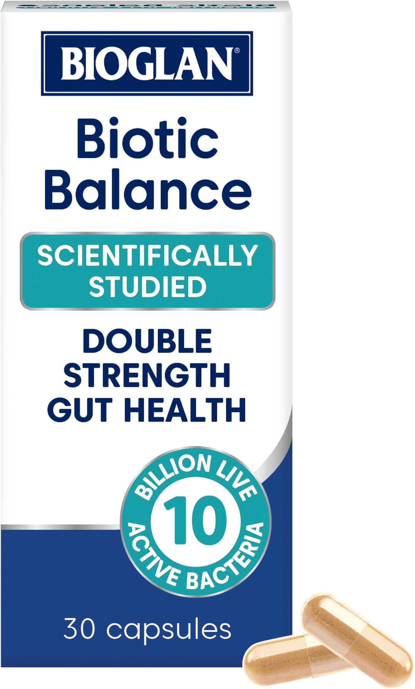 Biotic Balance Daily Flora | 10 Billion | CFU | 6 Strains | Live Cultures | 30 Capsules