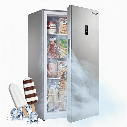 14 Cu.Ft Upright Freezer, Single Door Stand Up Freezer with Adjustable Shelves, Mechanical Temperature Control, Freestanding Deep Freezer for Garage, Kitchen, Home Use