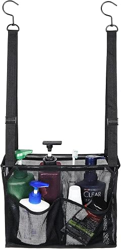 GGMOVE Hanging Mesh Shower Caddy College with Hooks Bath Baskets Organizer Storage with 4 Pockets for College Dorm