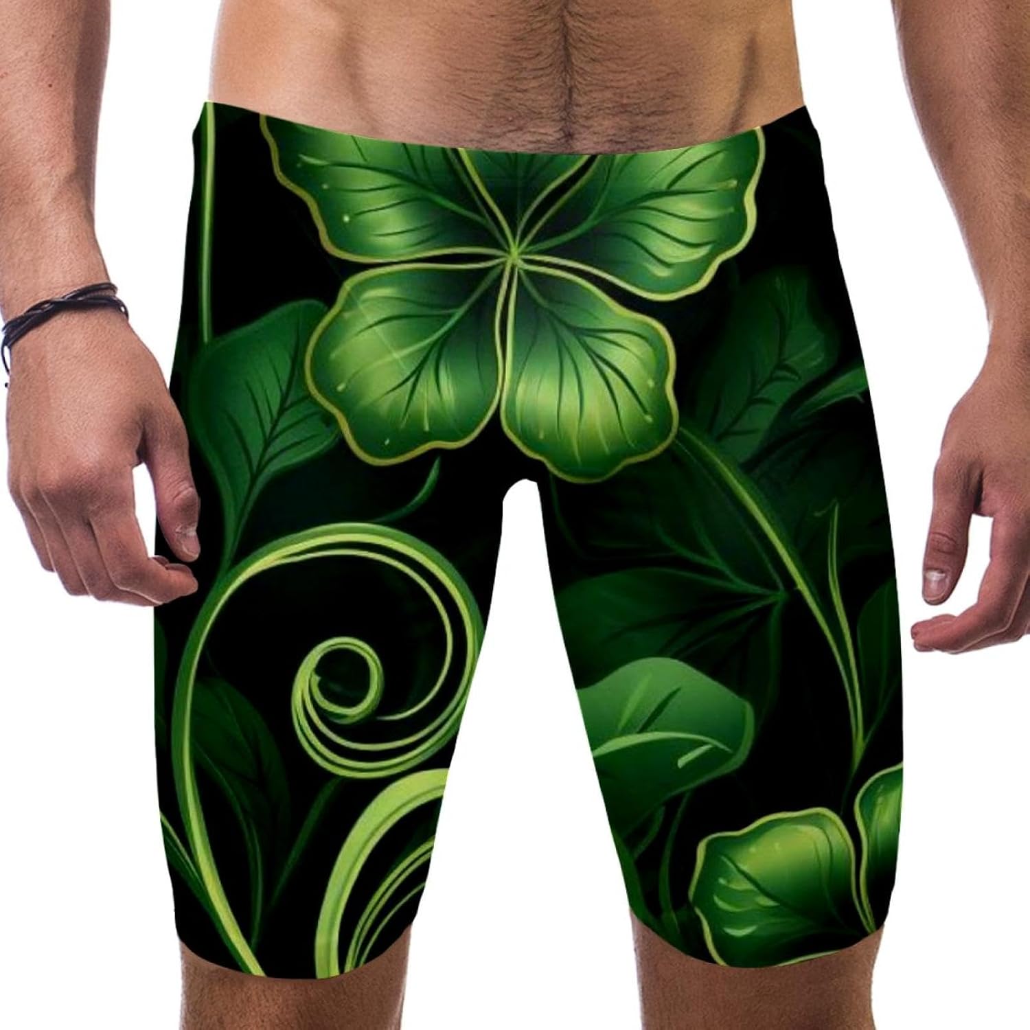 St Patrick's Day Men's Swim Jammers for Training, Swim Shorts for Boy Dry Quick Youth Boys Jammer Swimwear