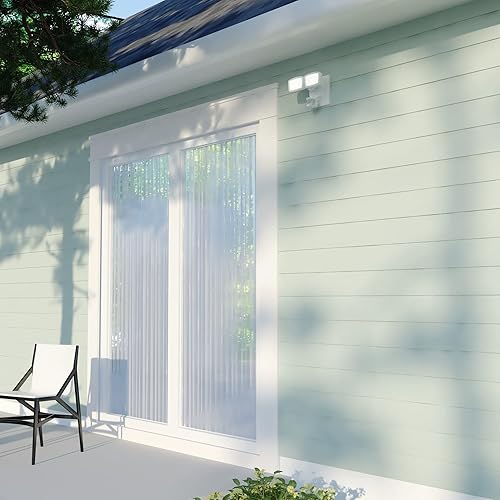 Miniatura 9 de VAXCEL Luz de inundación LED integrada de 2200 lm con sensor de movimiento de doble cabezal para exteriores con 4 modos, activada por movimiento,