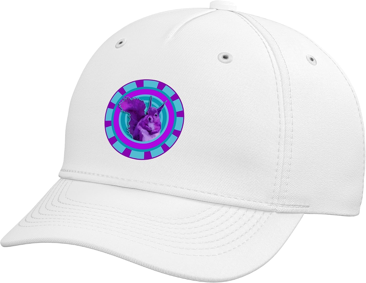 Sweet Trashy Squirrel Art - Arty Purple Teal Comic Kawaii Adjustable Baseball Hat