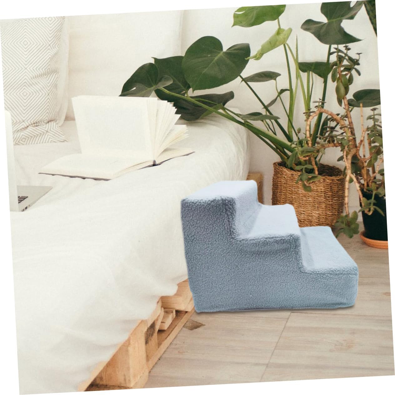 Creative Pet Steps for Cats and Dogs Durable Portable Ramp Ladder for Easy Access to Beds and Couches for Puppies and Older Pets Grey Color