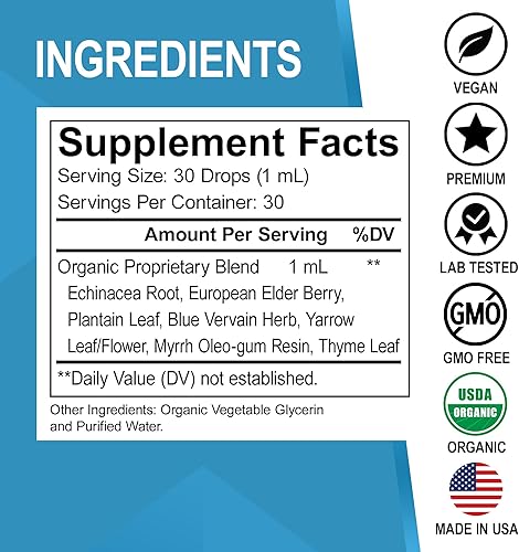 Miniatura 8 de Suplementos de drenaje linfático y limpieza Candi - Gotas líquidas de apoyo linfático orgánico y aceite de orégano orgánico, desintoxicación de