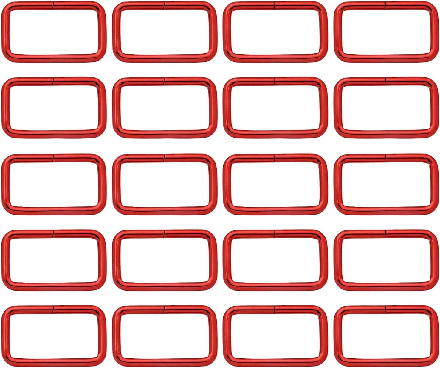 BIKICOCO Metal Rectangle Ring Buckles Square Strap Webbing Belt Rings for Bag Purse Non Welded 1-1/2 x 3/4 Inch