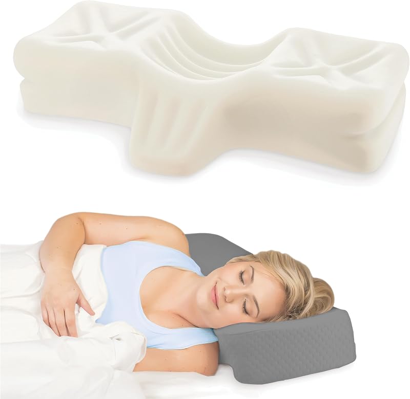 Therapeutica Ergonomic Cervical Pillow for Neck Pain Relief, Average, GR | Precision-molded foam supports natural spinal alignment while airflow channels help improve comfort throughout the night.