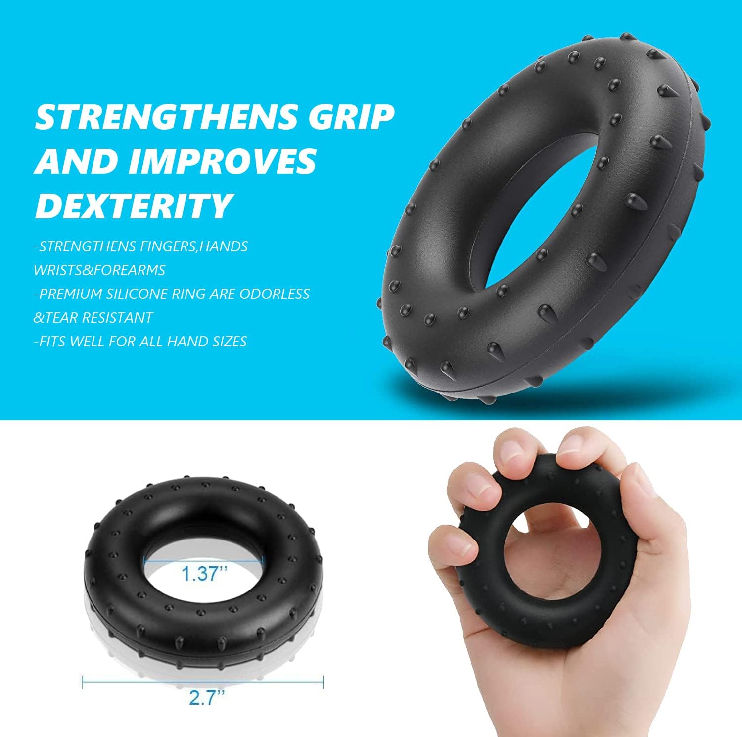 Hand Grip Strength Trainer Kits 4 Pack, Hand gripper strengthener, Forearm strengthener, Wrist Strengthener, Finger Exerciser,Hand Gripper, Gyroball Gyro Ball,Strength Trainer for Athletes, Pianists