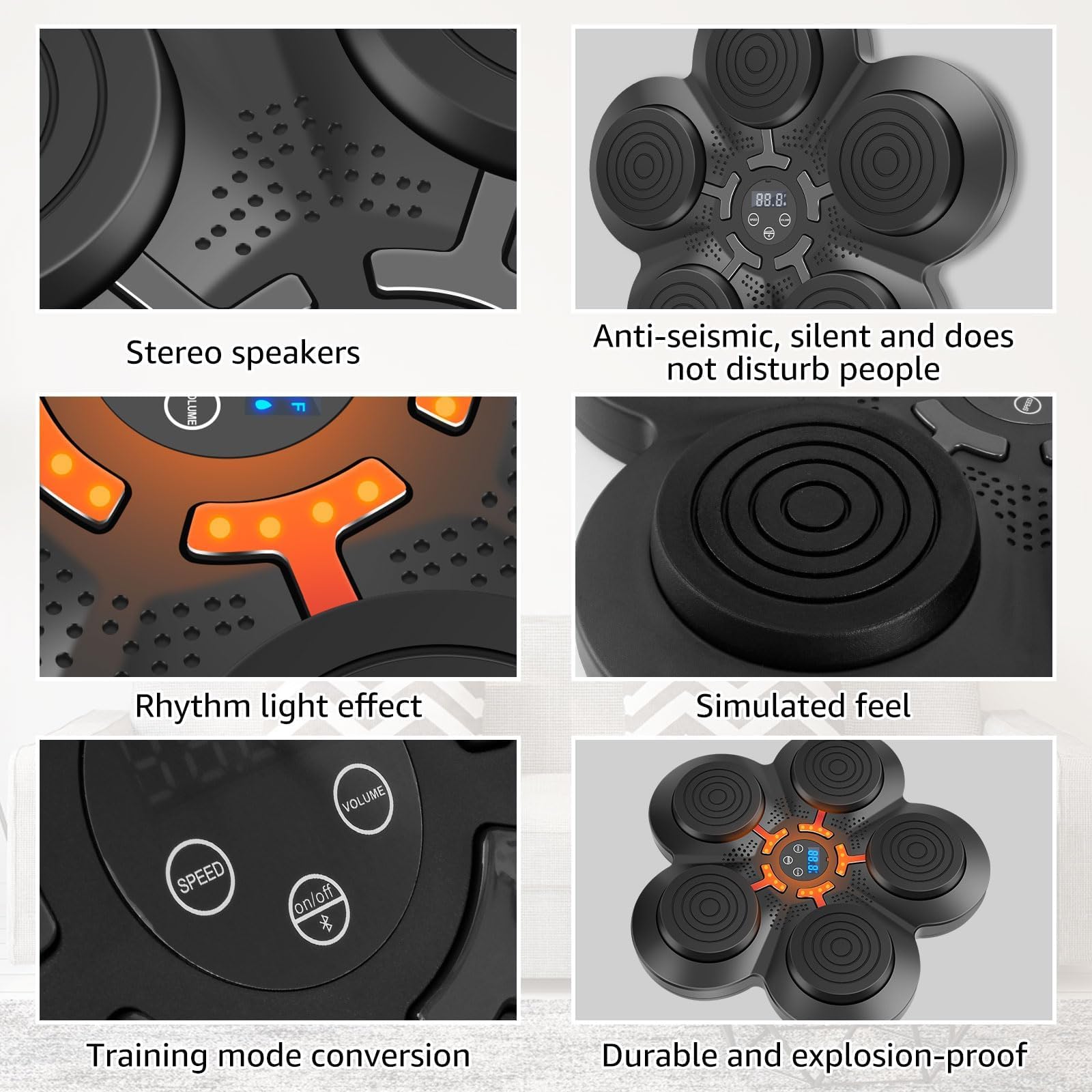 Music Boxing Machine, Musica elettronica Boxing Machine, Musica elettronica da parete Attrezzatura per l'allenamento, Divertimento elettronico intelligente Bluetooth montato a parete Boxing Tr