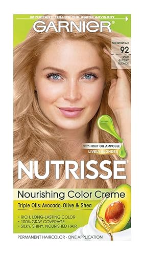 Garnier Nutrisse Nourishing Hair Color Creme, 92 Light Buttery Blonde