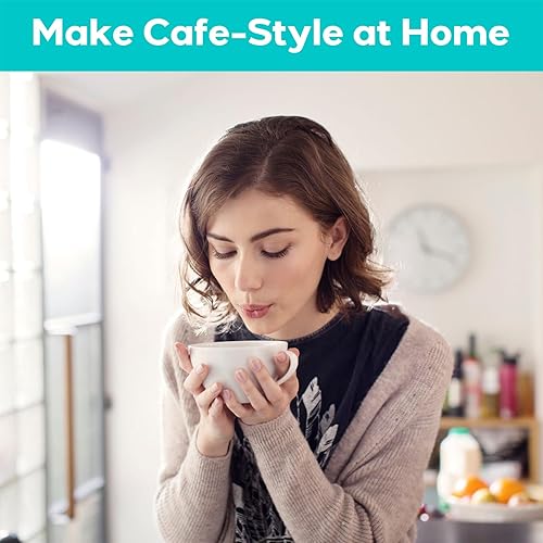 Miniatura 5 de CASABREWS Espumador de leche, vaporizador de leche de acero inoxidable 4 en 1, espumador de leche eléctrico caliente y fría para café, café con