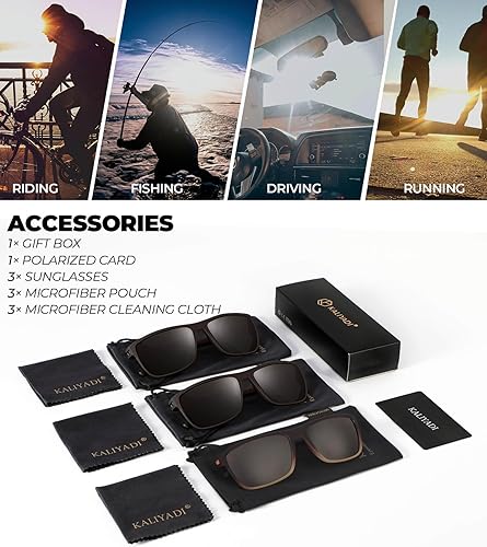 Miniatura 184 de Kaliyadi - Lentes de sol polarizados para hombre, ligeros, con protección ultravioleta, para conducir, pescar y jugar golf