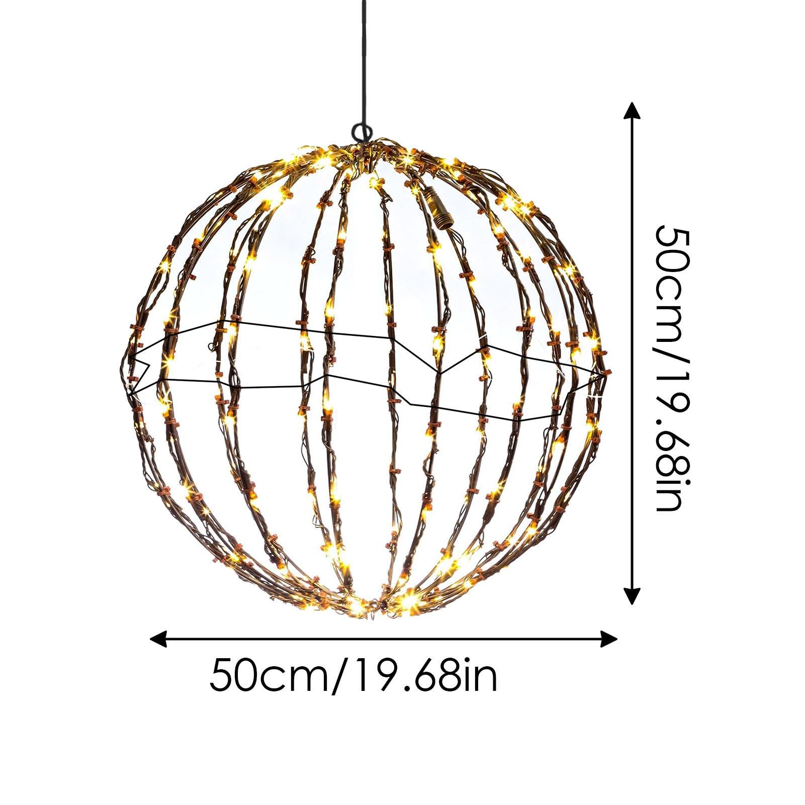 Lampada a Natale per Albero, Luci a LED Interno Esterno, Palline 50 Cm