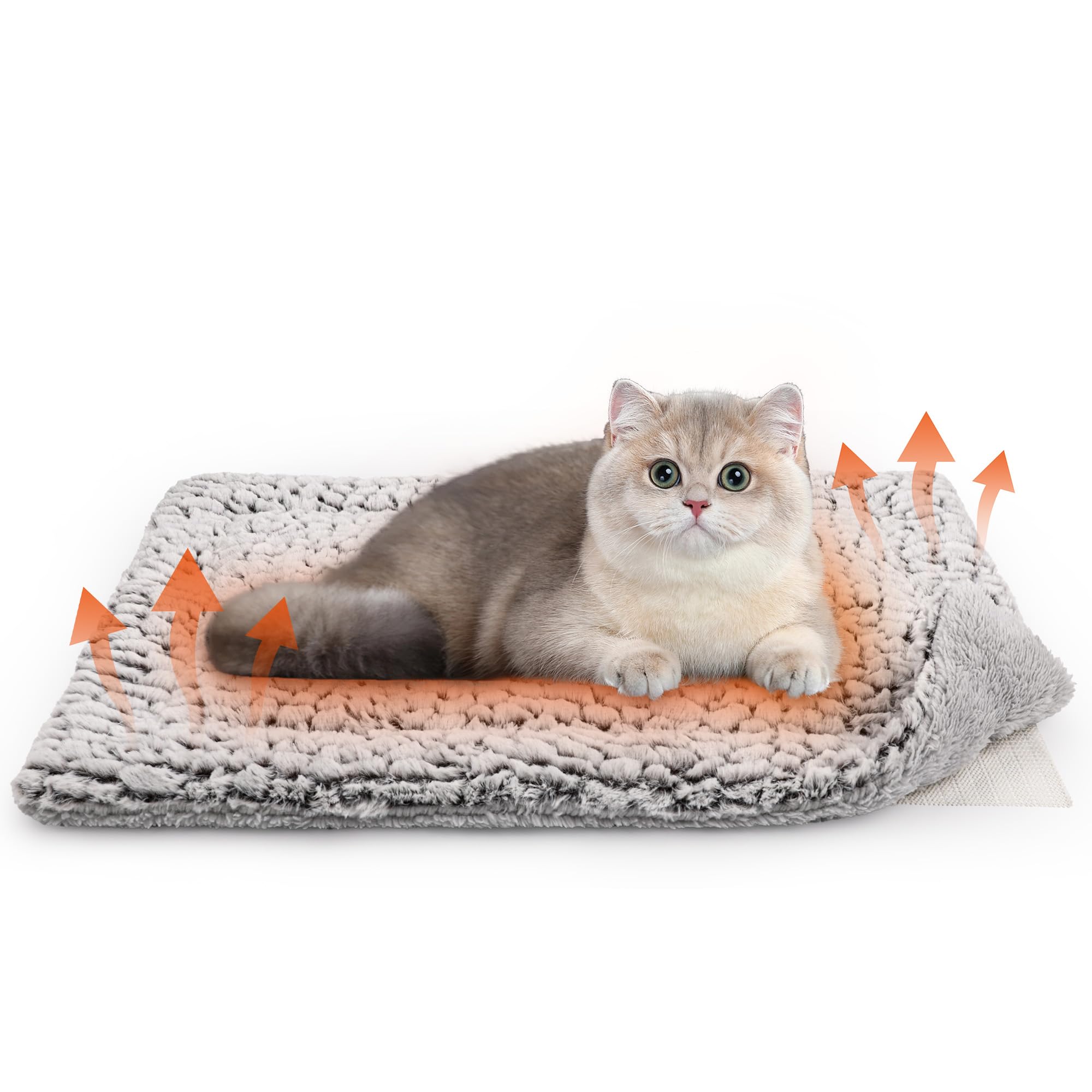 Selbstheizende Katzendecke 70 x 48 cm, Heizdecke für Katzen und Hunde, Haustier Heizkissen, Katzen Wärmedecke, Selbstwärmende Decke, rutschfest, Flauschig & Weich für Innen und Außen Waschbar